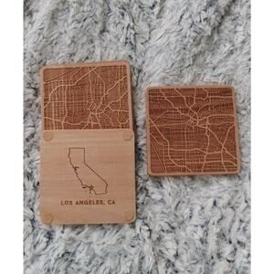 Greenline Goods Beech Wood Coasters - Wooden Coaster Set for Los Angeles, CA
